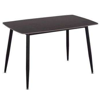 ΤΡΑΠΕΖΙ RAVEN HM9854.02 ΚΕΡΑΜΙΚΟ TOP ΜΑΥΡΟ ΜΑΡΜΑΡΟ-ΜΑΥΡΟ ΜΕΤΑΛΛΟ 120x70x73Υεκ.