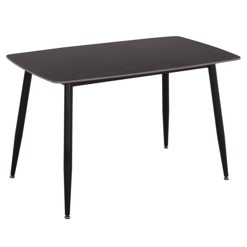 ΤΡΑΠΕΖΙ RAVEN HM9854.02 ΚΕΡΑΜΙΚΟ TOP ΜΑΥΡΟ ΜΑΡΜΑΡΟ-ΜΑΥΡΟ ΜΕΤΑΛΛΟ 120x70x73Υεκ.