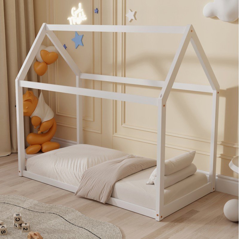 ΚΡΕΒΑΤΙ ΠΑΙΔΙΚΟ PEPE HM678.03 τ.MONTESSORI ΞΥΛΟ ΠΕΥΚΟ ΛΕΥΚΟ- 140x70εκ