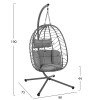 ΚΡΕΜΑΣΤΗ ΠΟΛΥΘΡΟΝΑ ΦΩΛΙΑ MILLIE HM5997.10 ΜΕΤΑΛΛΟ-ΣΥΝΘ.RATTAN ΓΚΡΙ 90x75x190Υεκ.
