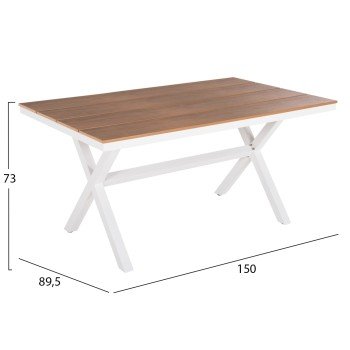ΤΡΑΠΕΖΙ ΑΛΟΥΜΙΝΙΟΥ ΟΡΘΟΓΩΝΙΟ TAWNEE HM6037.02 ΛΕΥΚΟ-POLYWOOD ΦΥΣΙΚΟ 150x89,5x73Υεκ ΤΡΑΠΕΖΙ ΑΛΟΥΜΙΝΙΟΥ ΟΡΘΟΓΩΝΙΟ TAWNEE HM6037.02 ΛΕΥΚΟ-POLYWOOD ΦΥΣΙΚΟ 150x89,5x73Υεκ
