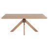 ΤΡΑΠΕΖΙ PAOLO HM9853 MDF ΜΕ ΚΑΠΛΑΜΑ ΦΡΑΞΙΝΟΥ-ΠΟΔΙΑ RUBBERWOOD-ΦΥΣΙΚΟ 180x90x75Yεκ