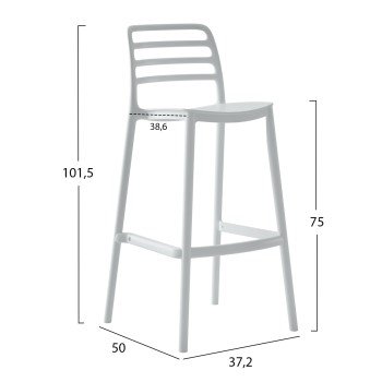 ΣΚΑΜΠΟ BAR ΠΟΛΥΠΡΟΠΥΛΕΝΙΟΥ SNOD HM6099.01 ΛΕΥΚΟ 37,2x50x101,5Υεκ.
