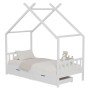 ΚΡΕΒΑΤΙ ΠΑΙΔΙΚΟ KLARICE HM680.03 τ.MONTESSORI-2 ΣΥΡΤΑΡΙΑ-ΞΥΛΟ ΠΕΥΚΟΥ ΛΕΥΚΟ-190x90εκ