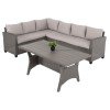 ΣΕΤ ΣΑΛΟΝΙ ΓΩΝΙΑ & ΤΡΑΠΕΖΙ CARSON HM6078.01 ΓΚΡΙ ΣΥΝΘ.RATTAN-ΜΑΞΙΛΑΡΙΑ