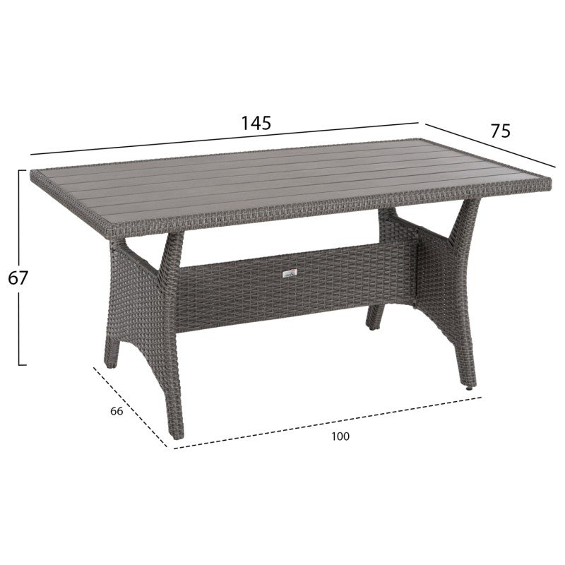ΣΕΤ ΣΑΛΟΝΙ ΓΩΝΙΑ & ΤΡΑΠΕΖΙ CARSON HM6078.01 ΓΚΡΙ ΣΥΝΘ.RATTAN-ΜΑΞΙΛΑΡΙΑ