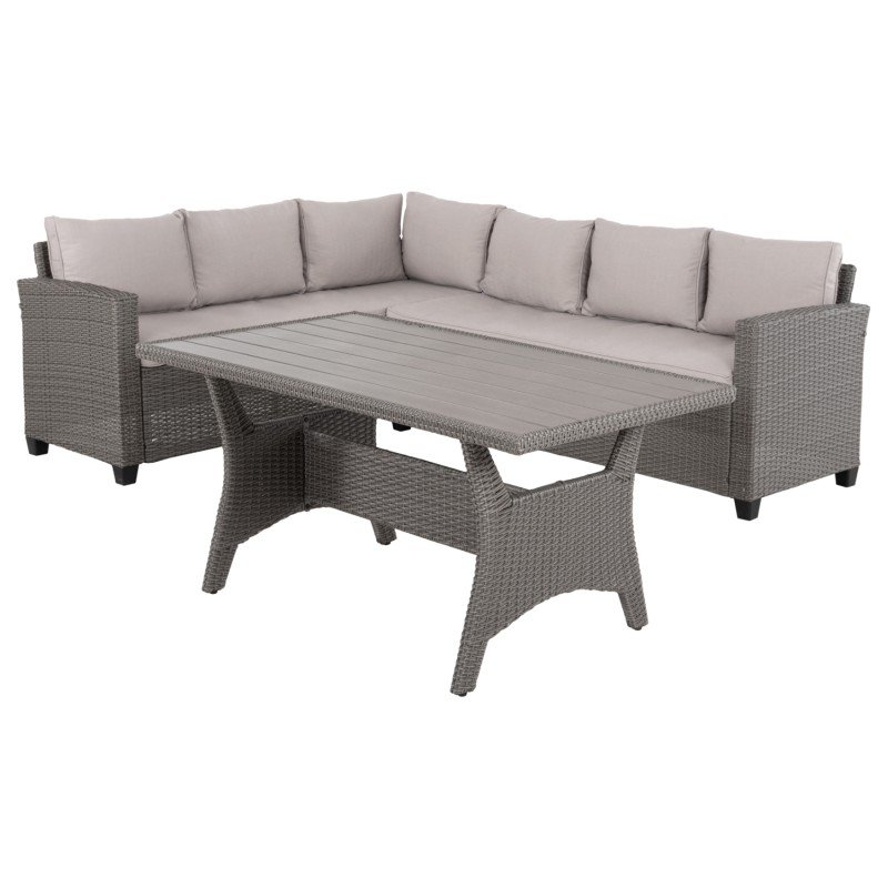 ΣΕΤ ΣΑΛΟΝΙ ΓΩΝΙΑ & ΤΡΑΠΕΖΙ CARSON HM6078.01 ΓΚΡΙ ΣΥΝΘ.RATTAN-ΜΑΞΙΛΑΡΙΑ