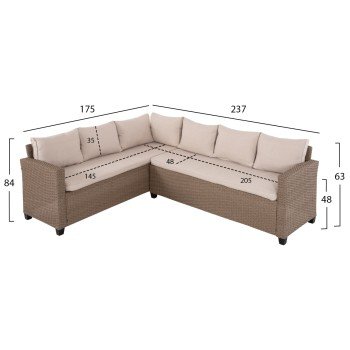 ΣΕΤ ΣΑΛΟΝΙ ΓΩΝΙΑ & ΤΡΑΠΕΖΙ CARSON HM6078.02 ΜΟΚΑ ΣΥΝΘ.RATTAN-ΜΑΞΙΛΑΡΙΑ