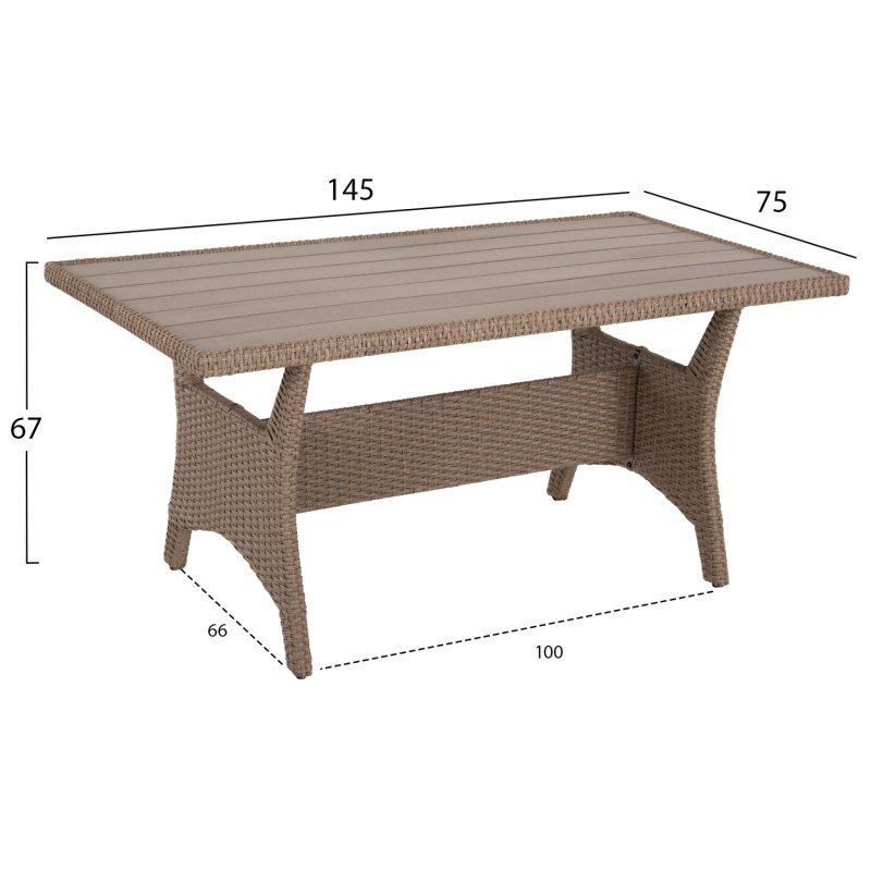ΣΕΤ ΣΑΛΟΝΙ ΓΩΝΙΑ & ΤΡΑΠΕΖΙ CARSON HM6078.02 ΜΟΚΑ ΣΥΝΘ.RATTAN-ΜΑΞΙΛΑΡΙΑ