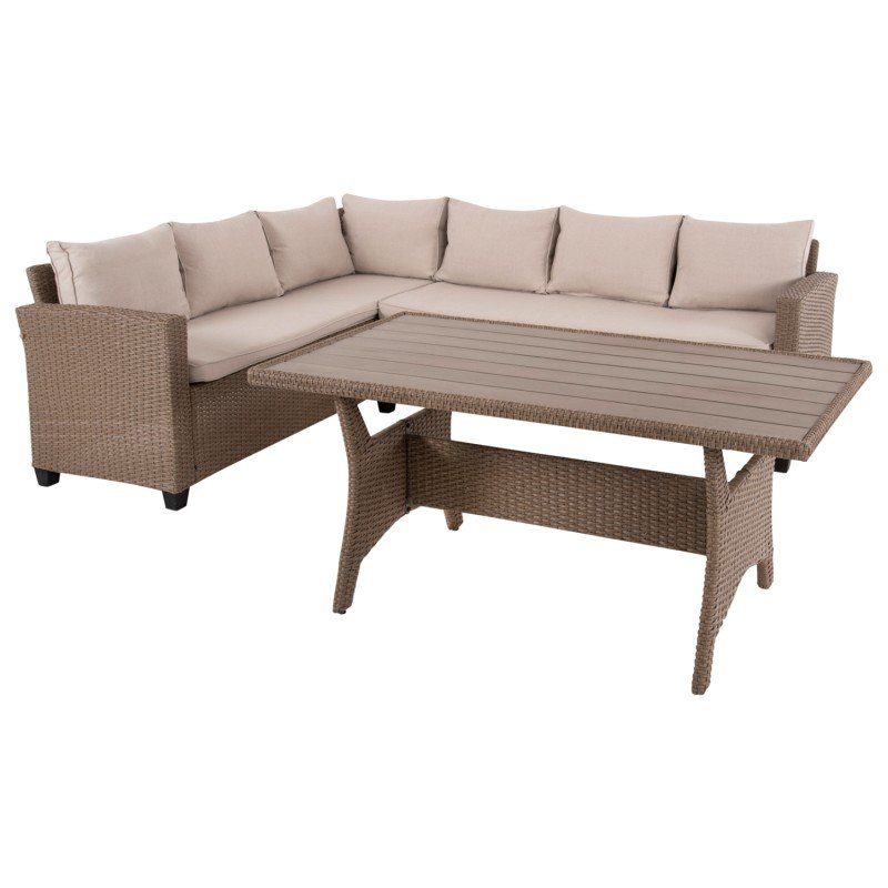 ΣΕΤ ΣΑΛΟΝΙ ΓΩΝΙΑ & ΤΡΑΠΕΖΙ CARSON HM6078.02 ΜΟΚΑ ΣΥΝΘ.RATTAN-ΜΑΞΙΛΑΡΙΑ