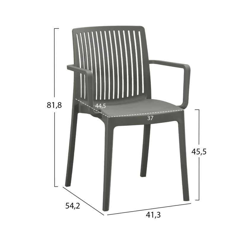 ΠΟΛΥΘΡΟΝΑ ΠΟΛΥΠΡΟΠΥΛΕΝΙΟΥ IDA HM6127.04 DARK OLIVE 53x50x82Υεκ.