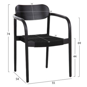 ΠΟΛΥΘΡΟΝΑ OSLO HM9636.12 ΞΥΛΟ TEAK ΜΑΥΡΟ & ΣΧΟΙΝΙ--B’ΔΙΑΛΟΓΗΣ 55x54x80Yεκ.