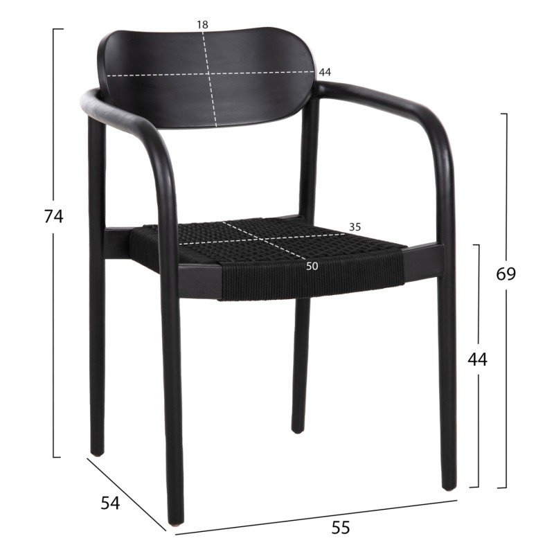 ΠΟΛΥΘΡΟΝΑ OSLO HM9636.12 ΞΥΛΟ TEAK ΜΑΥΡΟ & ΣΧΟΙΝΙ--B’ΔΙΑΛΟΓΗΣ 55x54x80Yεκ.