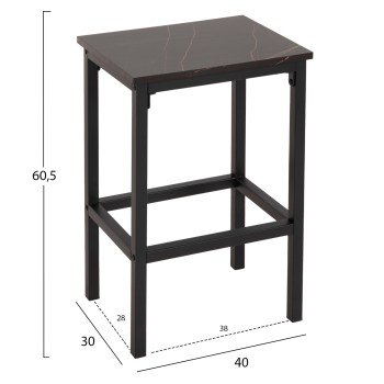 ΣΕΤ ΤΡΑΠΕΖΑΡΙΑ ΜΠΑΡ 5ΤΜΧ BOXY HM9882.13 ΜΑΥΡΟ ΜΕΤΑΛΛΟ-ΜΕΛΑΜΙΝΗ ΜΑΥΡΟ ΜΑΡΜΑΡΟ