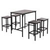 ΣΕΤ ΤΡΑΠΕΖΑΡΙΑ ΜΠΑΡ 5ΤΜΧ BOXY HM9882.13 ΜΑΥΡΟ ΜΕΤΑΛΛΟ-ΜΕΛΑΜΙΝΗ ΜΑΥΡΟ ΜΑΡΜΑΡΟ