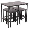ΣΕΤ ΤΡΑΠΕΖΑΡΙΑ ΜΠΑΡ 5ΤΜΧ BOXY HM9882.13 ΜΑΥΡΟ ΜΕΤΑΛΛΟ-ΜΕΛΑΜΙΝΗ ΜΑΥΡΟ ΜΑΡΜΑΡΟ