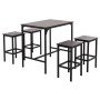 ΣΕΤ ΤΡΑΠΕΖΑΡΙΑ ΜΠΑΡ 5ΤΜΧ BOXY HM9882.13 ΜΑΥΡΟ ΜΕΤΑΛΛΟ-ΜΕΛΑΜΙΝΗ ΜΑΥΡΟ ΜΑΡΜΑΡΟ