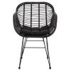 ΠΟΛΥΘΡΟΝΑ ΜΕ ΜΑΞΙΛΑΡΙ ΜΕΤΑΛΛΙΚΗ ALLEGRA HM5450.32 ΜΕ WICKER ΜΑΥΡΟ 58x59x82Υεκ.