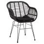 ΠΟΛΥΘΡΟΝΑ ΜΕ ΜΑΞΙΛΑΡΙ ΜΕΤΑΛΛΙΚΗ ALLEGRA HM5450.32 ΜΕ WICKER ΜΑΥΡΟ 58x59x82Υεκ.
