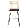 ΣΚΑΜΠΟ ΜΕΣ.ΥΨΟΥΣ ALLEGRA HM5643.11 ΜΕΤΑΛΛΟ&ΜΑΞΙΛΑΡΙ ΜΑΥΡΟ-WICKER ΜΠΕΖ 50x55x103Υεκ.