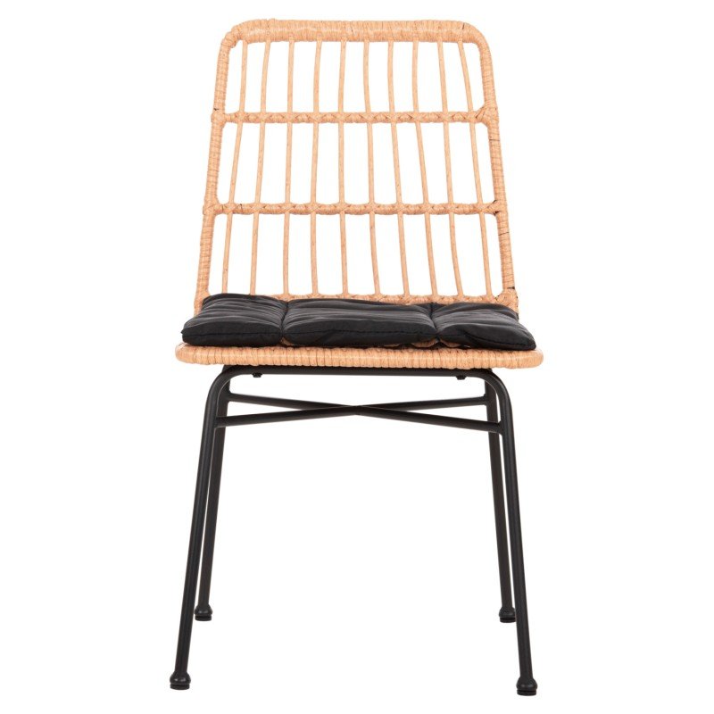 ΚΑΡΕΚΛΑ ALLEGRA HM5705.11 ΜΑΥΡΗ ΜΕΤΑΛΛΙΚΗ ΜΕ ΜΑΞΙΛΑΡΙ-WICKER ΜΠΕΖ 46,5x50x85Υεκ.