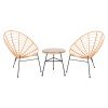 ΣΕΤ ΕΞΩΤΕΡΙΚΟΥ ΧΩΡΟΥ 3ΤΜΧ ALLEGRA HM21047.11 ΜΠΕΖ ΣΥΝΘ.RATTAN-ΜΕΤΑΛΛΟ ΣΕ ΜΑΥΡΟ
