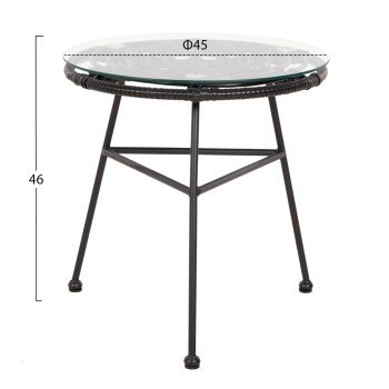 ΣΕΤ ΕΞΩΤΕΡΙΚΟΥ ΧΩΡΟΥ 3ΤΜΧ ALLEGRA HM21047.12 ΜΑΥΡΟ ΣΥΝΘ.RATTAN & ΜΕΤΑΛΛΟ