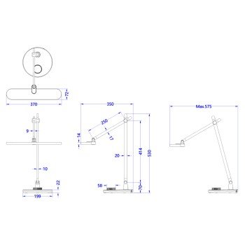 ΦΩΤΙΣΤΙΚΟ ΓΡΑΦΕΙΟΥ LED BLAIN PRO HM4446.07 ΓΚΡΙ ΒΑΣΗ ABS-ΓΚΡΙ ΑΛΟΥΜΙΝΙΟ 57,5x53Υεκ.