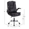 ΚΑΡΕΚΛΑ ΓΡΑΦΕΙΟΥ CANAN HM1201 ΜΑΥΡO PVC-ΒΑΣΗ ΧΡΩΜΙΟΥ 66x61x105Υεκ.