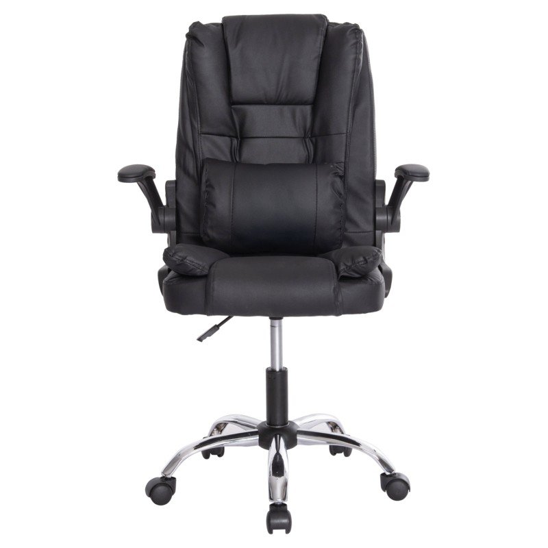 ΚΑΡΕΚΛΑ ΓΡΑΦΕΙΟΥ CANAN HM1201 ΜΑΥΡO PVC-ΒΑΣΗ ΧΡΩΜΙΟΥ 66x61x105Υεκ.