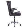 ΚΑΡΕΚΛΑ ΓΡΑΦΕΙΟΥ CANAN HM1201 ΜΑΥΡO PVC-ΒΑΣΗ ΧΡΩΜΙΟΥ 66x61x105Υεκ.