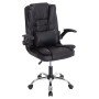 ΚΑΡΕΚΛΑ ΓΡΑΦΕΙΟΥ CANAN HM1201 ΜΑΥΡO PVC-ΒΑΣΗ ΧΡΩΜΙΟΥ 66x61x105Υεκ.