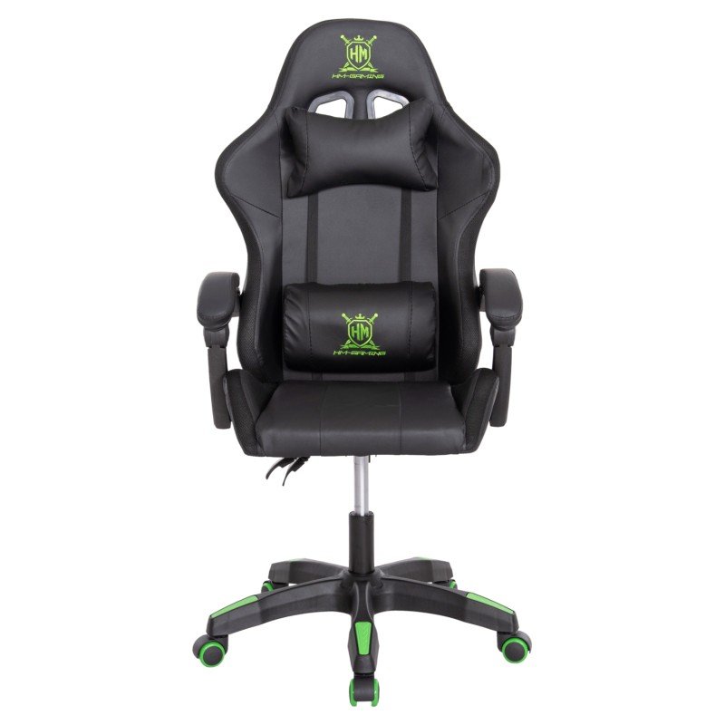 ΠΟΛΥΘΡΟΝΑ GAMING DARREN HM1203.03 ΜΑΥΡΟ-ΠΡΑΣΙΝΟ PVC 58.5x100x120Υεκ.