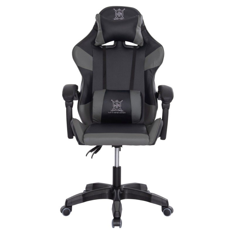ΠΟΛΥΘΡΟΝΑ GAMING DARREN HM1203.10 ΜΑΥΡΟ-ΓΚΡΙ PVC 60x60x120Υεκ.
