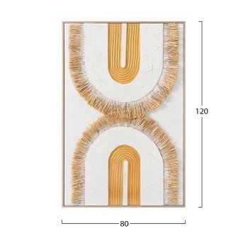 ΠΙΝΑΚΑΣ 3D HM4537.01 ΜΕ ΚΟΡΝΙΖΑ ΜΠΕΖ-ΚΑΜΒΑΣ ΛΕΥΚΟΣ-ΧΕΙΡΟΠΟΙΗΤΟΣ 80x3,5x120Υεκ.