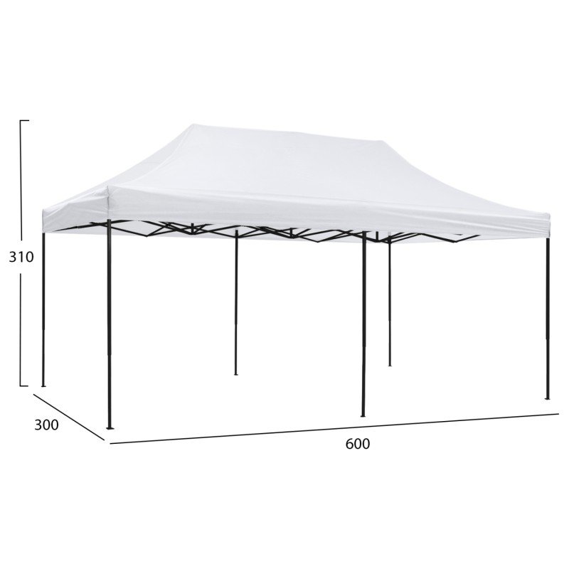 ΚΙΟΣΚΙ/GAZEBO MATTHEW HM6312 ΠΤΥΣΣΟΜΕΝΟ-ΣΚΕΛΕΤΟΣ ΜΕΤΑΛ.ΜΑΥΡΟΣ-ΛΕΥΚΟ ΥΦΑΣΜΑ 300x600x310Yεκ
