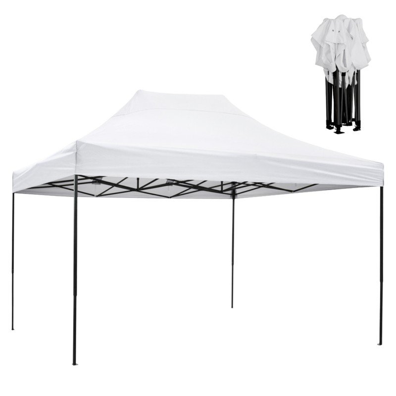 ΚΙΟΣΚΙ/GAZEBO MATTHEW HM6311 ΠΤΥΣΣΟΜΕΝΟ-ΣΚΕΛΕΤΟΣ ΜΕΤΑΛ.ΜΑΥΡΟΣ-ΛΕΥΚΟ ΥΦΑΣΜΑ 3x4,5x3,10Yμ