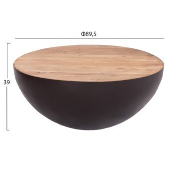 ΔΙΑΚΟΣΜΗΤΙΚΟ ΤΡΑΠΕΖΙ ΣΑΛΟΝΙΟΥ BOWL Φ89,5X39Yεκ. RUSTY ΜΕ ΞΥΛΟ ΑΚΑΚΙΑΣ HM8717.22
