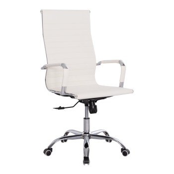 ΚΑΡΕΚΛΑ ΓΡΑΦΕΙΟΥ BOSS ΔΙΕΥΘΥΝΤΟΥ HM1059.32 ΛΕΥΚΟ PU ΠΟΔΙ ΧΡΩΜΙΟΥ 53x57x109Υεκ.