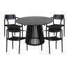 ΣΕΤ ΤΡΑΠΕΖΑΡΙΑΣ 5ΤΜΧ OSLO HM21075.01 ΣΤΡΟΓΓΥΛΟ ΤΡΑΠΕΖΙ Φ120εκ. & 4 ΚΑΡΕΚΛΕΣ-ΜΑΥΡΟ