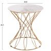 ΒΟΗΘΗΤΙΚΟ ΤΡΑΠΕΖΑΚΙ RUDY HM18037.01 ΚΕΡΑΜΙΚΟ TOP ΛΕΥΚΟ-ΜΕΤΑΛΛΟ ΧΡΥΣΟ Φ45x48,5Υεκ.