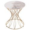 ΒΟΗΘΗΤΙΚΟ ΤΡΑΠΕΖΑΚΙ RUDY HM18037.01 ΚΕΡΑΜΙΚΟ TOP ΛΕΥΚΟ-ΜΕΤΑΛΛΟ ΧΡΥΣΟ Φ45x48,5Υεκ.