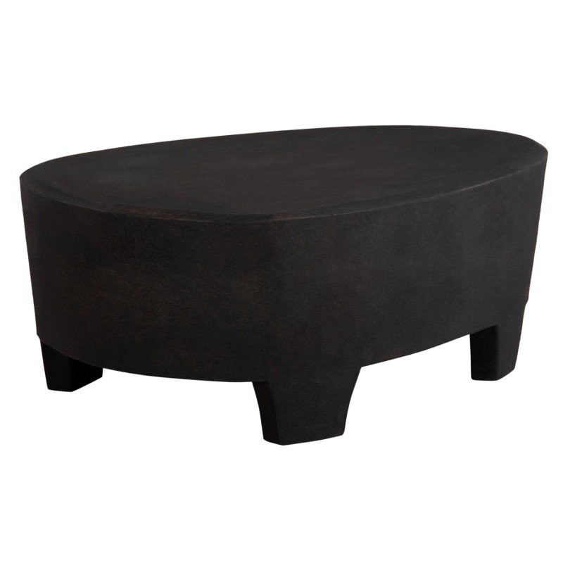 ΤΡΑΠΕΖΙ ΣΑΛΟΝΙΟΥ ΟΒΑΛ ΣΕΙΡΑ SANTORINI HM18066 MDF ΣΕ ΜΑΥΡΟ ΧΡΩΜΑ 100x60x33Υεκ.
