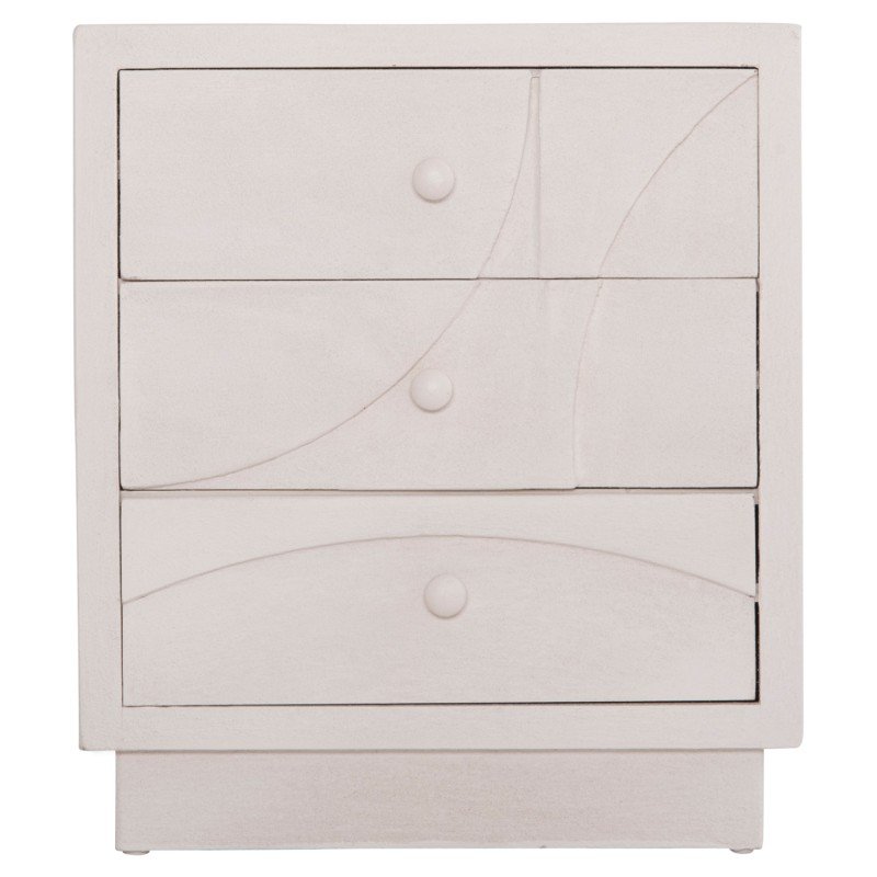 ΚΟΜΟΔΙΝΟ ΣΕΙΡΑ SANTORINI HM18047 MDF ΣΕ ΥΠΟΛΕΥΚΟ ΧΡΩΜΑ-3 ΣΥΡΤΑΡIA 48x38x55,5Υεκ.