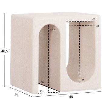 ΤΡΑΠΕΖΙ ΣΑΛΟΝΙΟΥ ΣΕΙΡΑ SANTORINI HM18070 MDF ΣΕ ΥΠΟΛΕΥΚΟ ΧΡΩΜΑ 48x38x48,5Υεκ.