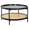 ΤΡΑΠΕΖΙ ΣΑΛΟΝΙΟΥ SEITZ HM18030 ΓΥΑΛΙ TOP-ΜΕΤΑΛΛΟ-RATTAN ΣΕ ΦΥΣΙΚΟ Φ80x45Υεκ.