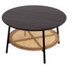 ΤΡΑΠΕΖΙ ΣΑΛΟΝΙΟΥ SEWELL HM18033 MDF ΣΕ ZEBRANO-ΜΕΤΑΛΛΙΚΑ ΠΟΔΙΑ-WICKER Φ80x46,5Υεκ.