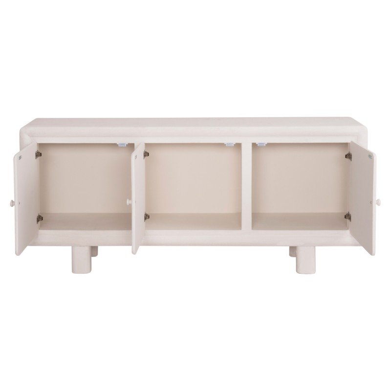 ΜΠΟΥΦΕΣ ΣΕΙΡΑ SANTORINI HM18068 MDF ΣΕ ΥΠΟΛΕΥΚΟ ΧΡΩΜΑ-3 ΠΟΡΤΕΣ 140x38x64Υεκ.