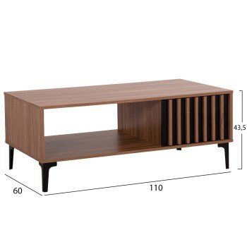 ΤΡΑΠΕΖΙ ΣΑΛΟΝΙΟΥ ΣΕΙΡΑ HARRY HM18007.01 ΜΕΛΑΜΙΝΗ ΦΥΣΙΚΟ ΞΥΛΟΥ-ΜΑΥΡΟ 110x60x43,5Υεκ.
