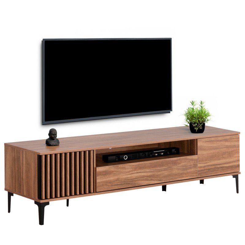 ΕΠΙΠΛΟ ΤΗΛΕΟΡΑΣΗΣ ΣΕΙΡΑ HARRY HM18008.01 ΜΕΛΑΜΙΝΗ ΦΥΣΙΚΟ ΞΥΛΟΥ-ΜΑΥΡΟ 200x40x47,5Υεκ.